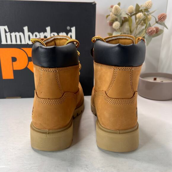 Timberland PRO Sawhorse 6" Composite Safety Toe Boots Brown Men 4.5W Tried On - Picture 4 of 11